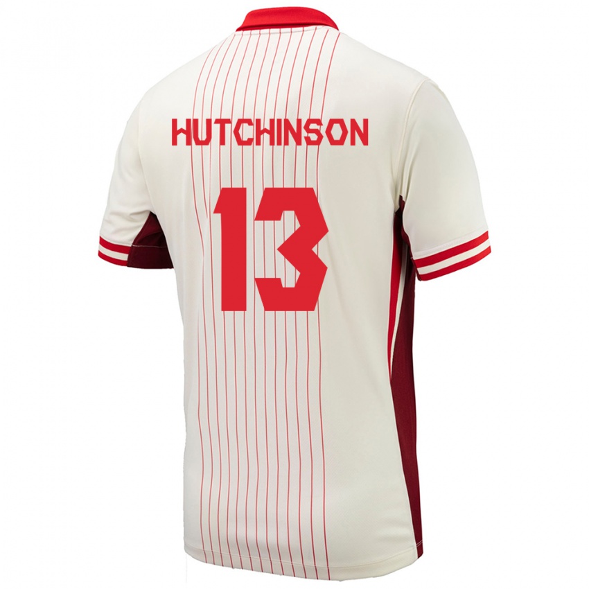 Heren Canada Atiba Hutchinson #13 Wit Uitshirt Uittenue 24-26 T-Shirt België