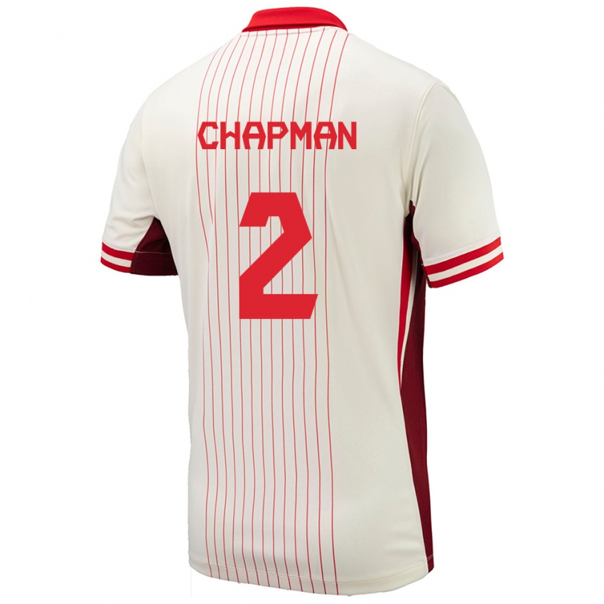 Herren Kanada Allysha Chapman #2 Weiß Auswärtstrikot Trikot 24-26 T-Shirt Belgien