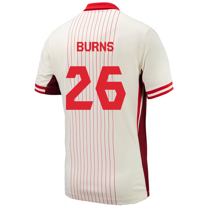 Herren Kanada Zoe Burns #26 Weiß Auswärtstrikot Trikot 24-26 T-Shirt Belgien