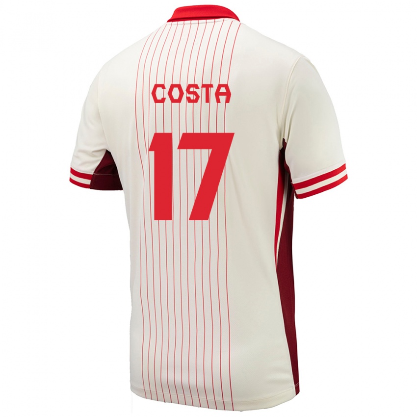 Herren Kanada Jesse Costa #17 Weiß Auswärtstrikot Trikot 24-26 T-Shirt Belgien