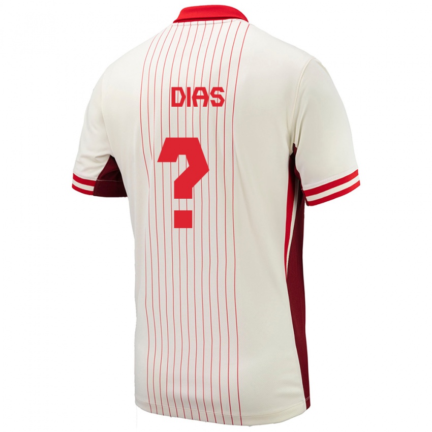 Herren Kanada Lucas Dias #0 Weiß Auswärtstrikot Trikot 24-26 T-Shirt Belgien