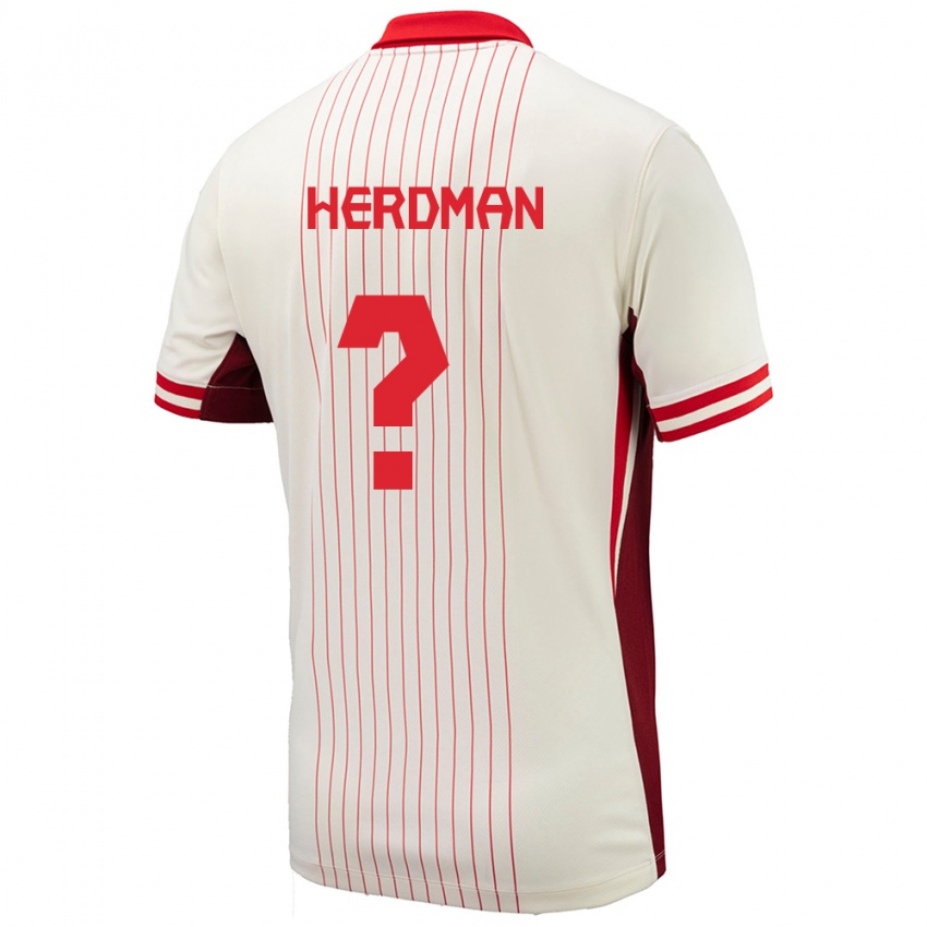 Herren Kanada Jay Herdman #0 Weiß Auswärtstrikot Trikot 24-26 T-Shirt Belgien