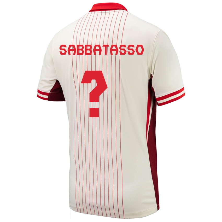 Herren Kanada Jeronimo Sabbatasso #0 Weiß Auswärtstrikot Trikot 24-26 T-Shirt Belgien