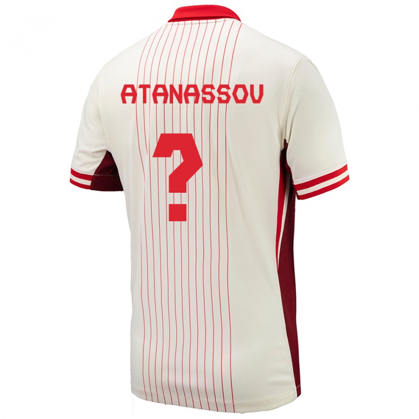 Herren Kanada Georgi Atanassov #0 Weiß Auswärtstrikot Trikot 24-26 T-Shirt Belgien