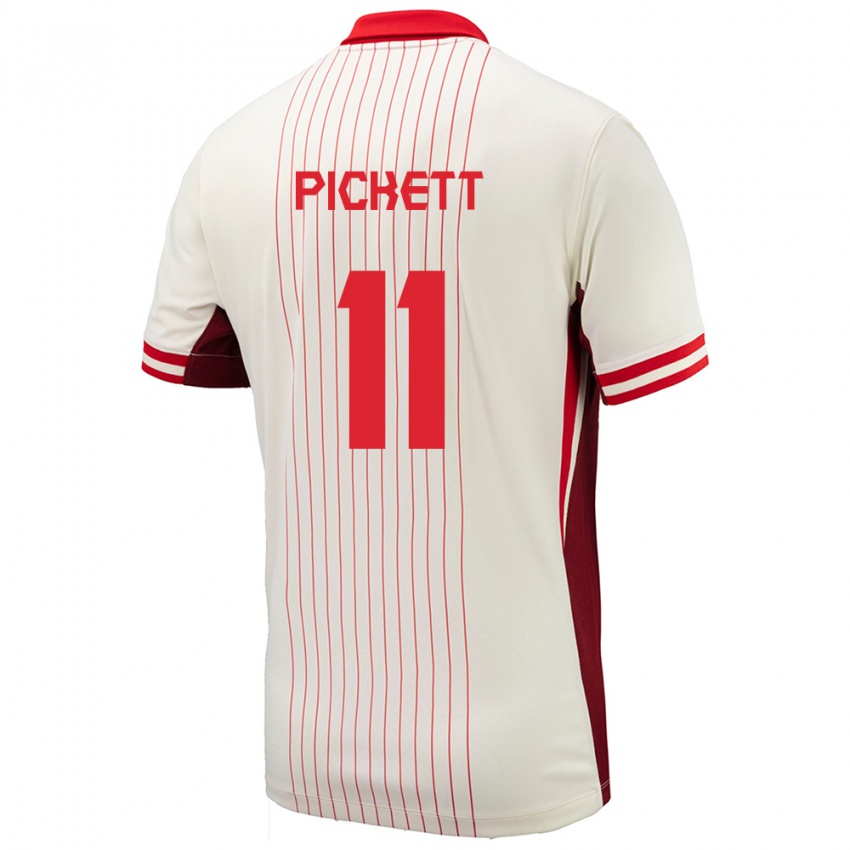 Herren Kanada Victoria Pickett #11 Weiß Auswärtstrikot Trikot 24-26 T-Shirt Belgien