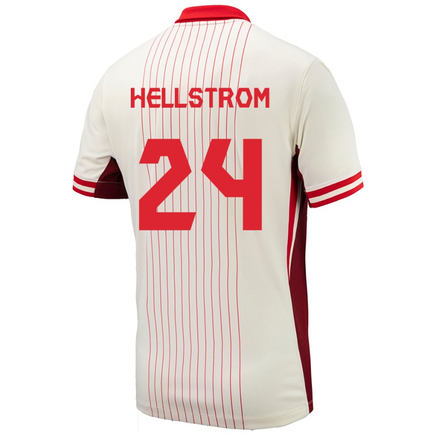 Herren Kanada Jenna Hellstrom #24 Weiß Auswärtstrikot Trikot 24-26 T-Shirt Belgien