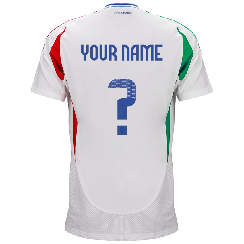 Heren Italië Uw Naam #0 Wit Uitshirt Uittenue 24-26 T-Shirt België