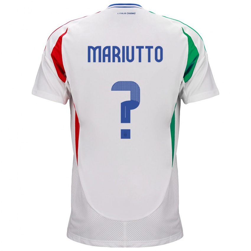 Herren Italien Francesco Mariutto #0 Weiß Auswärtstrikot Trikot 24-26 T-Shirt Belgien