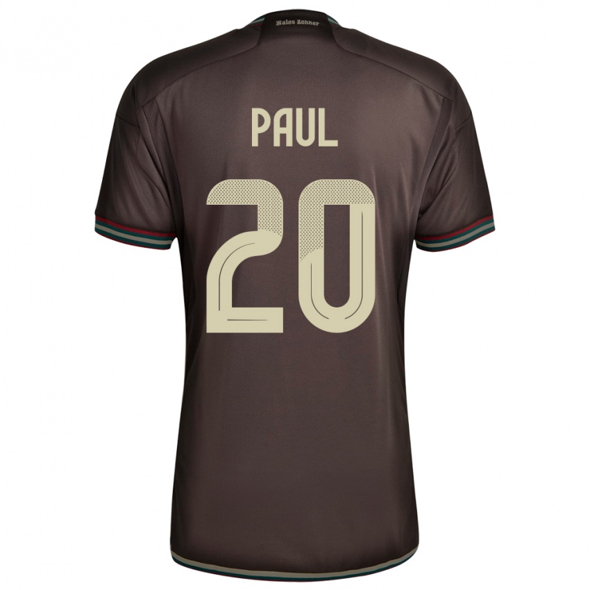 Homme Maillot Jamaïque Lachante Paul #20 Brun Nuit Tenues Extérieur 24-26 T-Shirt Belgique