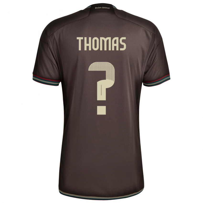 Homme Maillot Jamaïque Kersha Thomas #0 Brun Nuit Tenues Extérieur 24-26 T-Shirt Belgique