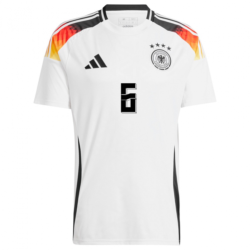 Femme Maillot Allemagne Tom Kraub #6 Blanc Tenues Domicile 24-26 T-Shirt Belgique