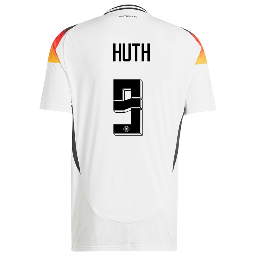 Femme Maillot Allemagne Svenja Huth #9 Blanc Tenues Domicile 24-26 T-Shirt Belgique