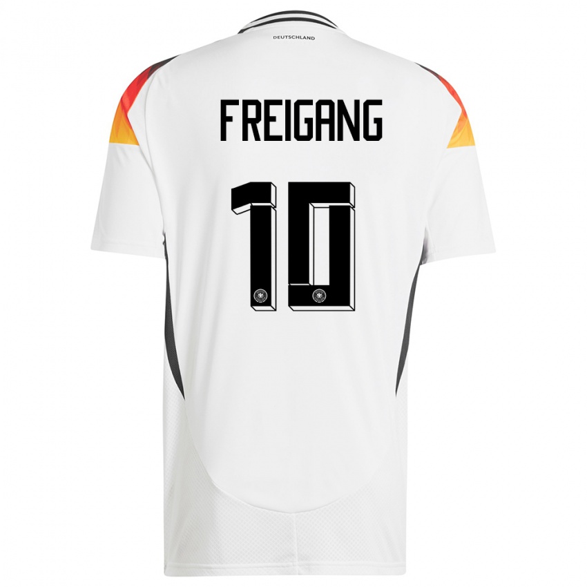 Dames Duitsland Laura Freigang #10 Wit Thuisshirt Thuistenue 24-26 T-Shirt België
