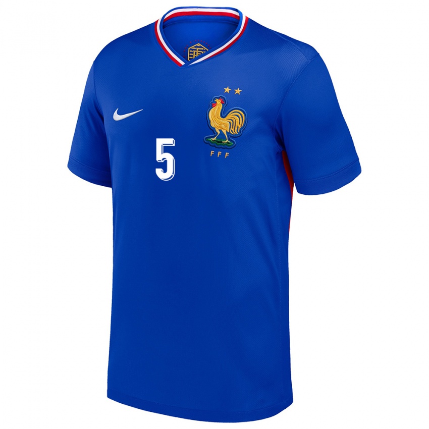 Damen Frankreich Jules Kounde #5 Blau Heimtrikot Trikot 24-26 T-Shirt Belgien