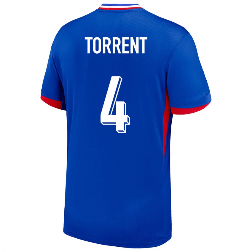 Damen Frankreich Marion Torrent #4 Blau Heimtrikot Trikot 24-26 T-Shirt Belgien