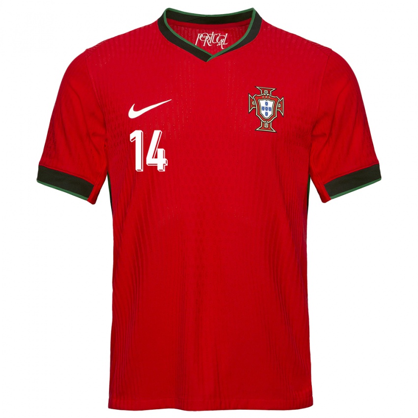 Damen Portugal Hugo Oliveira #14 Rot Heimtrikot Trikot 24-26 T-Shirt Belgien