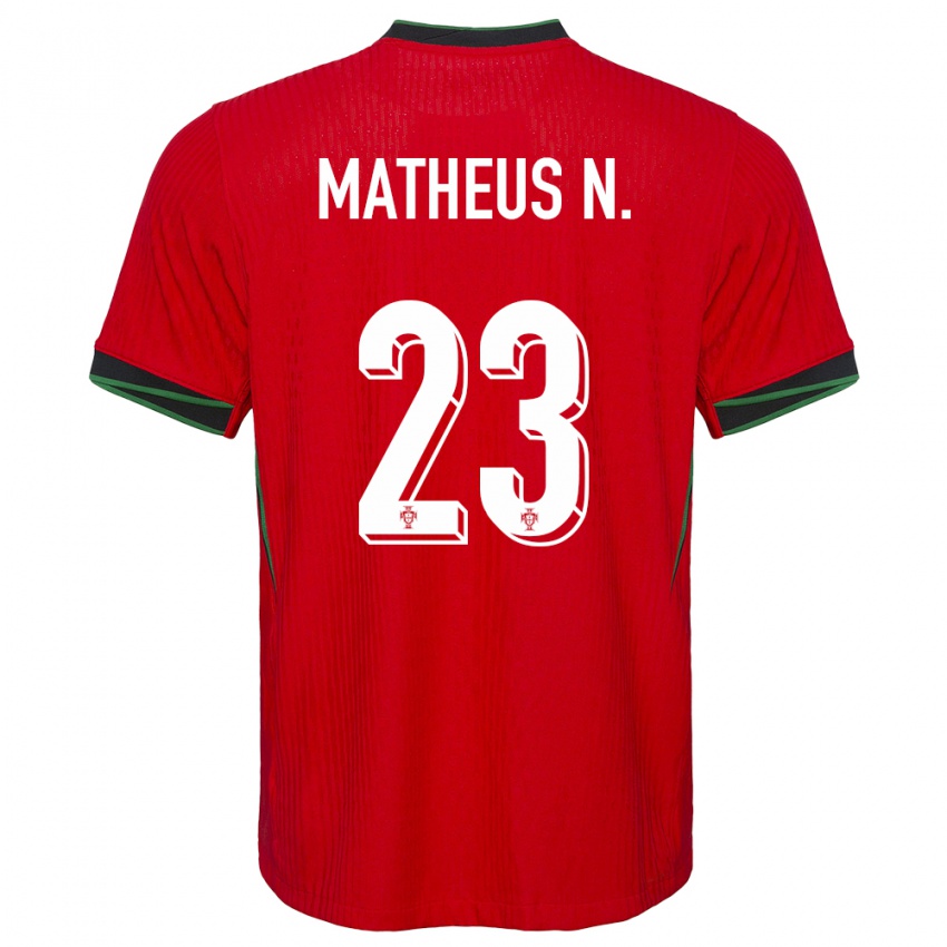 Damen Portugal Matheus Nunes #23 Rot Heimtrikot Trikot 24-26 T-Shirt Belgien