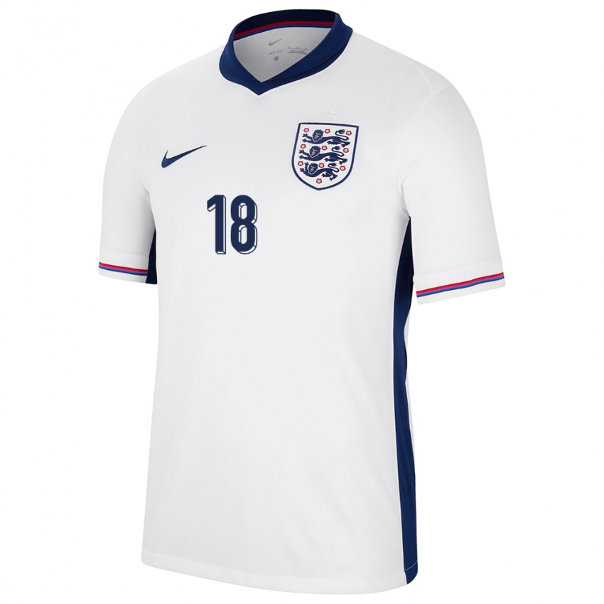 Damen England Jordan Nobbs #18 Weiß Heimtrikot Trikot 24-26 T-Shirt Belgien