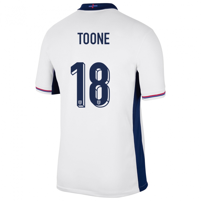 Damen England Ella Toone #18 Weiß Heimtrikot Trikot 24-26 T-Shirt Belgien