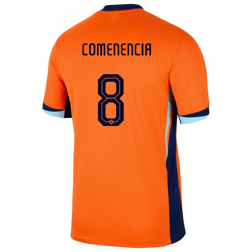 Damen Niederlande Livano Comenencia #8 Orange Heimtrikot Trikot 24-26 T-Shirt Belgien