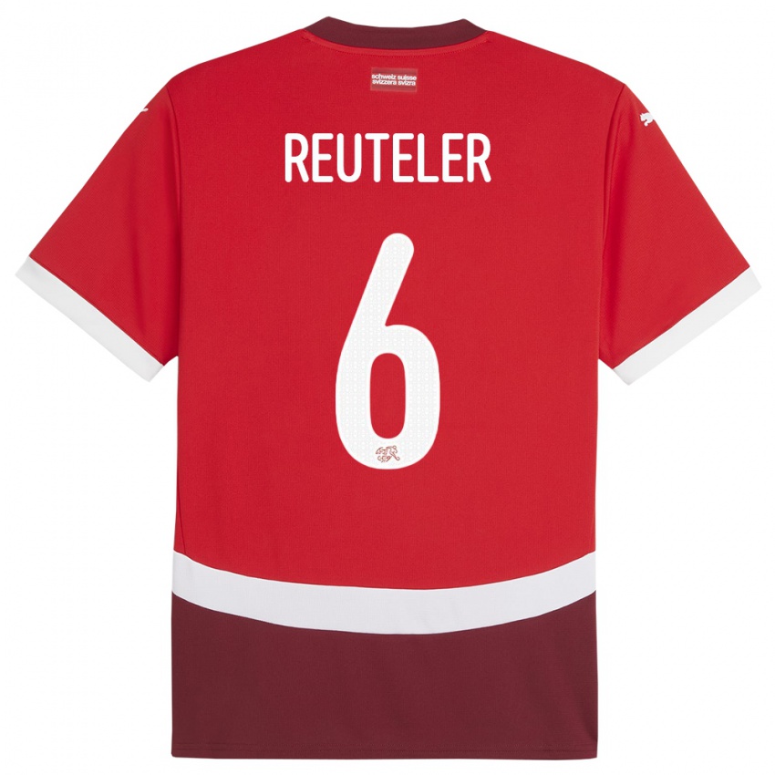 Femme Maillot Suisse Geraldine Reuteler #6 Rouge Tenues Domicile 24-26 T-Shirt Belgique