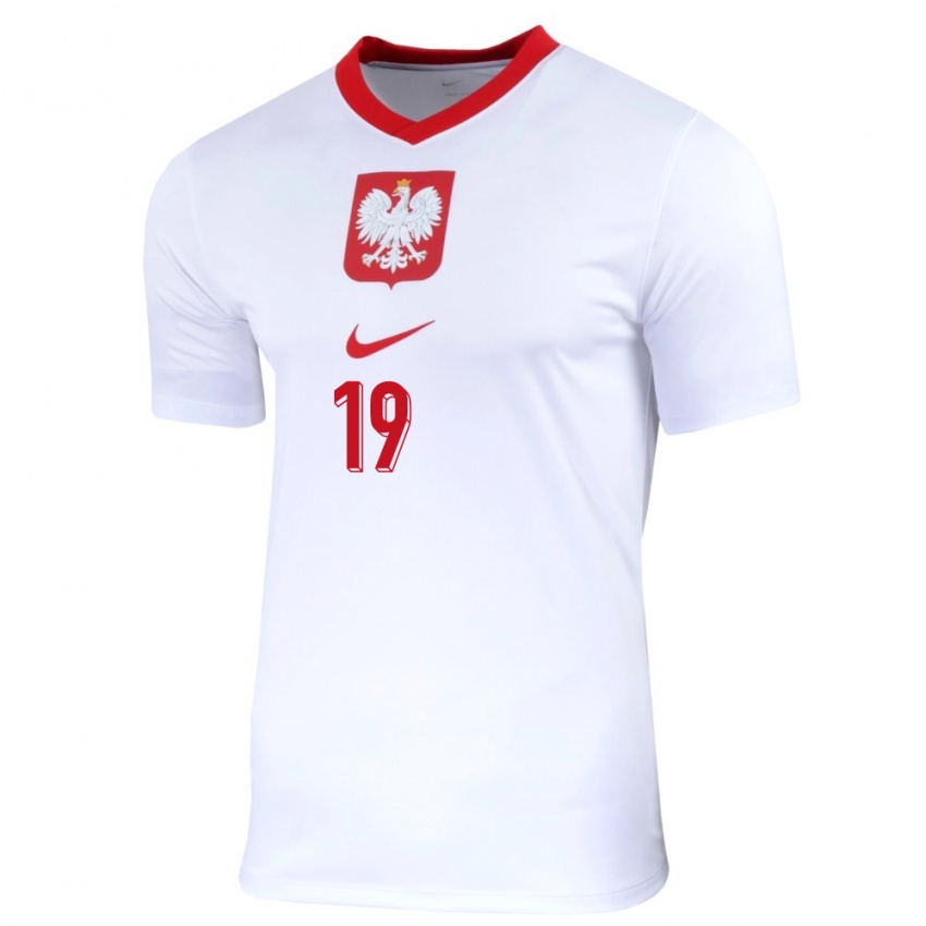 Damen Polen Sebastian Szymanski #19 Weiß Heimtrikot Trikot 24-26 T-Shirt Belgien