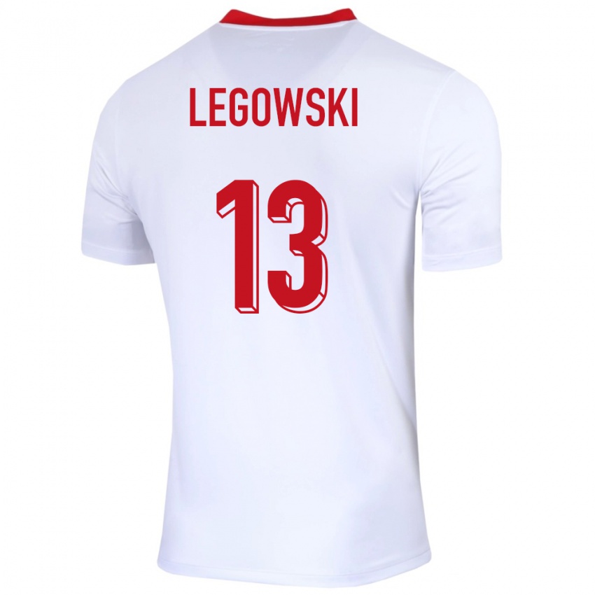 Dames Polen Mateusz Legowski #13 Wit Thuisshirt Thuistenue 24-26 T-Shirt België