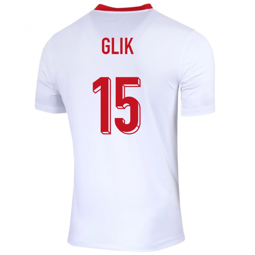Damen Polen Kamil Glik #15 Weiß Heimtrikot Trikot 24-26 T-Shirt Belgien