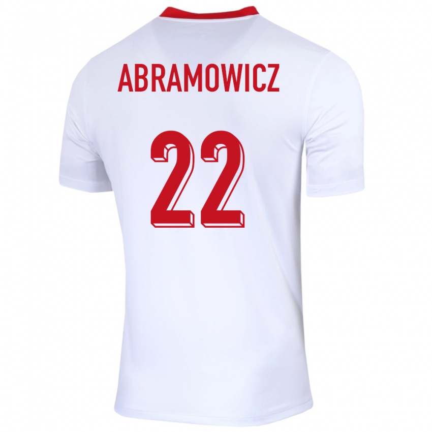 Damen Polen Slawomir Abramowicz #22 Weiß Heimtrikot Trikot 24-26 T-Shirt Belgien