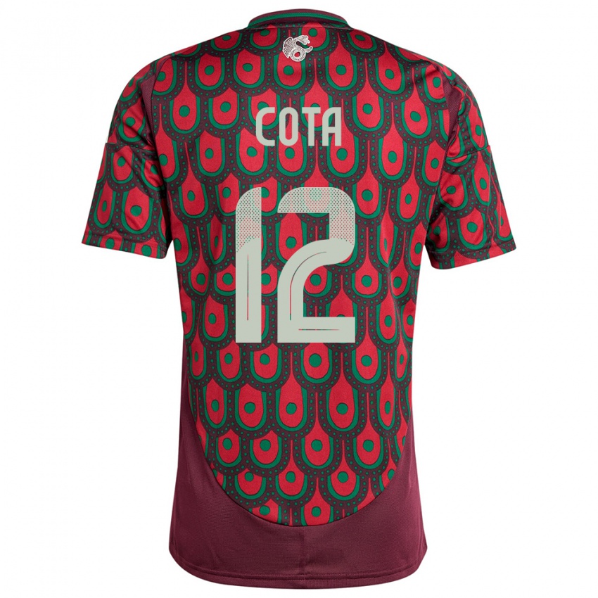 Dames Mexico Rodolfo Cota #12 Kastanjebruin Thuisshirt Thuistenue 24-26 T-Shirt België