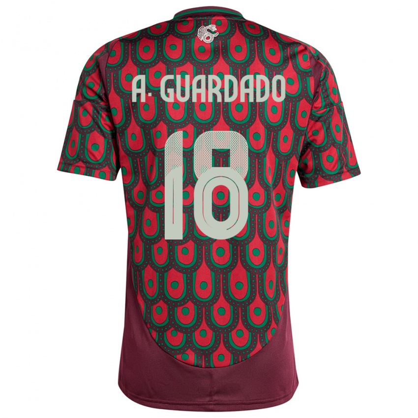 Damen Mexiko Andres Guardado #18 Kastanienbraun Heimtrikot Trikot 24-26 T-Shirt Belgien