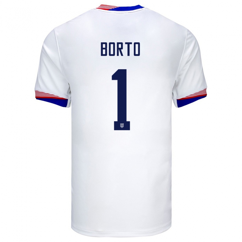 Damen Vereinigte Staaten Alexander Borto #1 Weiß Heimtrikot Trikot 24-26 T-Shirt Belgien