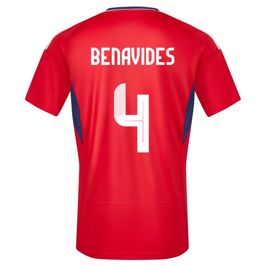 Damen Costa Rica Mariana Benavides #4 Rot Heimtrikot Trikot 24-26 T-Shirt Belgien