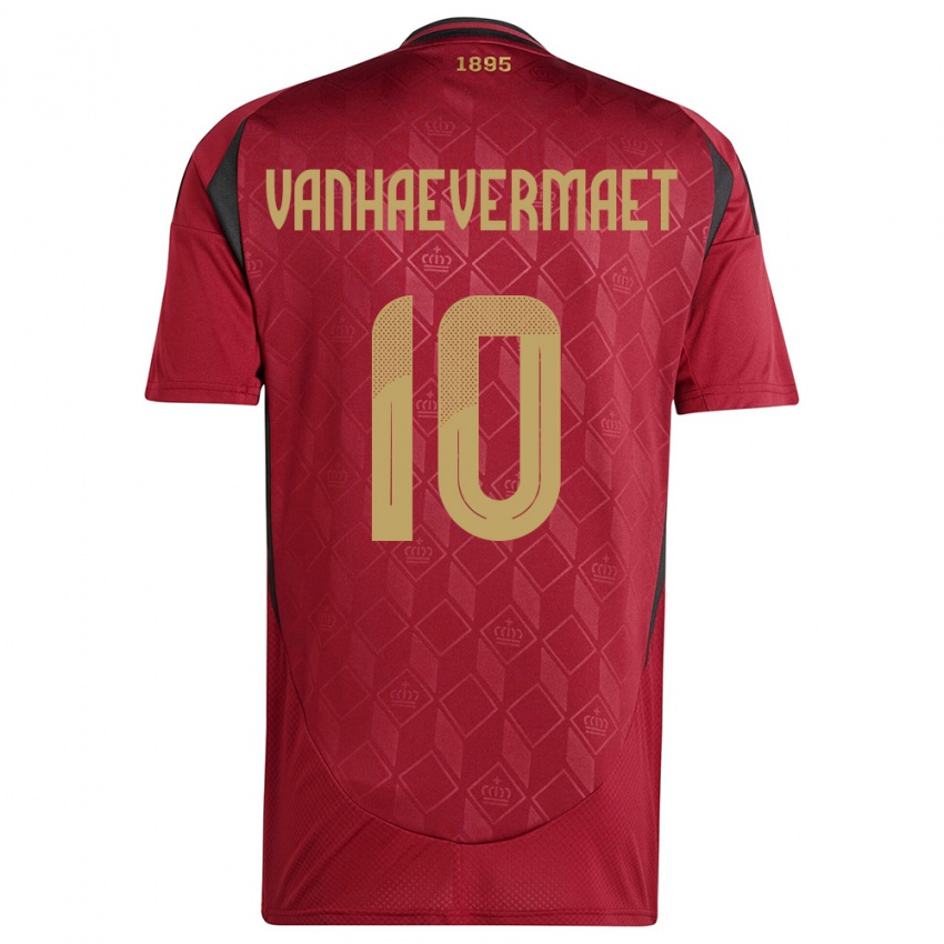 Damen Belgien Justine Vanhaevermaet #10 Burgund Heimtrikot Trikot 24-26 T-Shirt Belgien