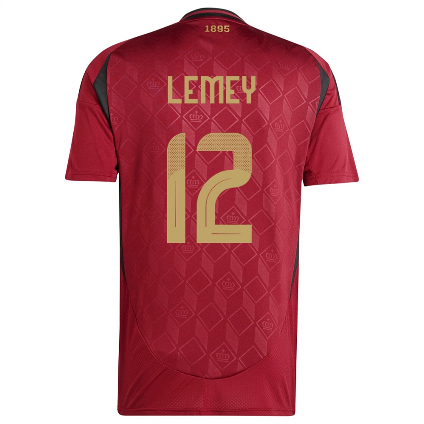 Damen Belgien Diede Lemey #12 Burgund Heimtrikot Trikot 24-26 T-Shirt Belgien