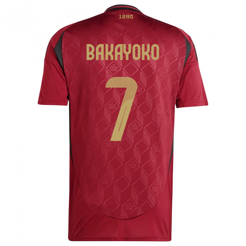 Damen Belgien Johan Bakayoko #7 Burgund Heimtrikot Trikot 24-26 T-Shirt Belgien