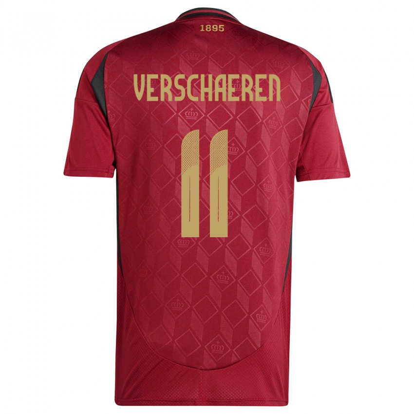 Damen Belgien Yari Verschaeren #11 Burgund Heimtrikot Trikot 24-26 T-Shirt Belgien