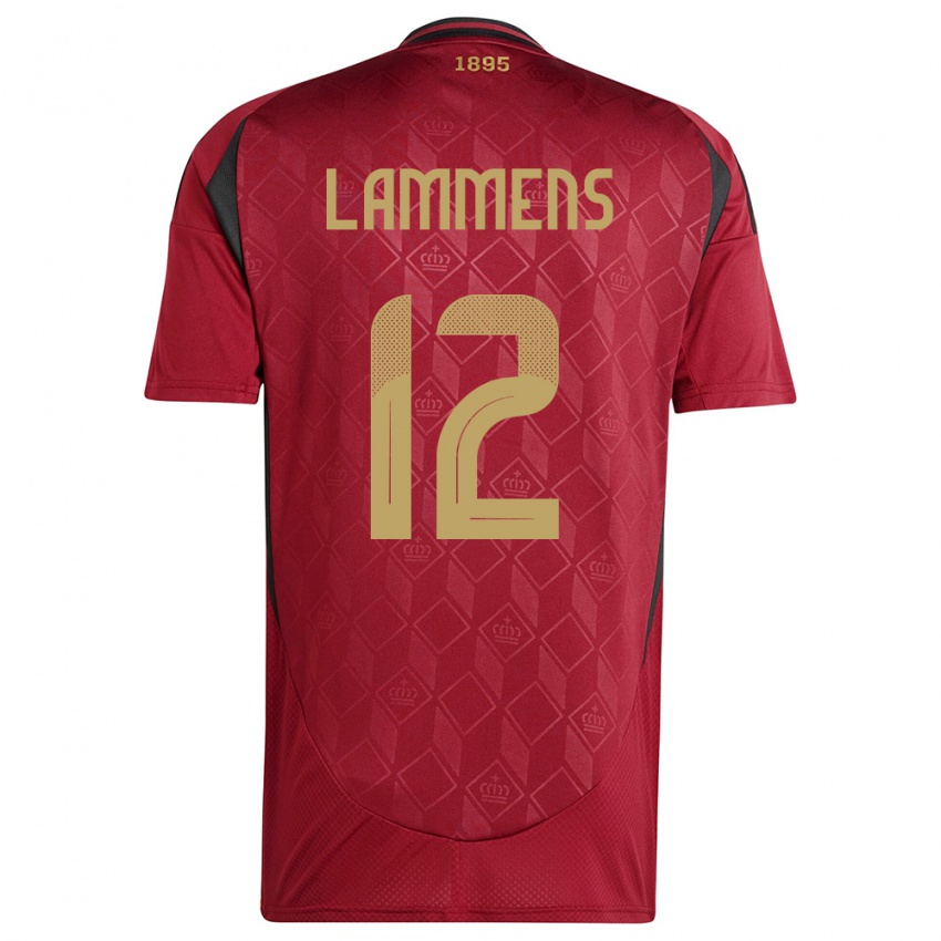 Damen Belgien Senne Lammens #12 Burgund Heimtrikot Trikot 24-26 T-Shirt Belgien