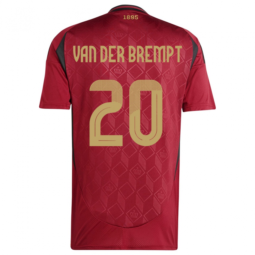 Damen Belgien Ignace Van Der Brempt #20 Burgund Heimtrikot Trikot 24-26 T-Shirt Belgien