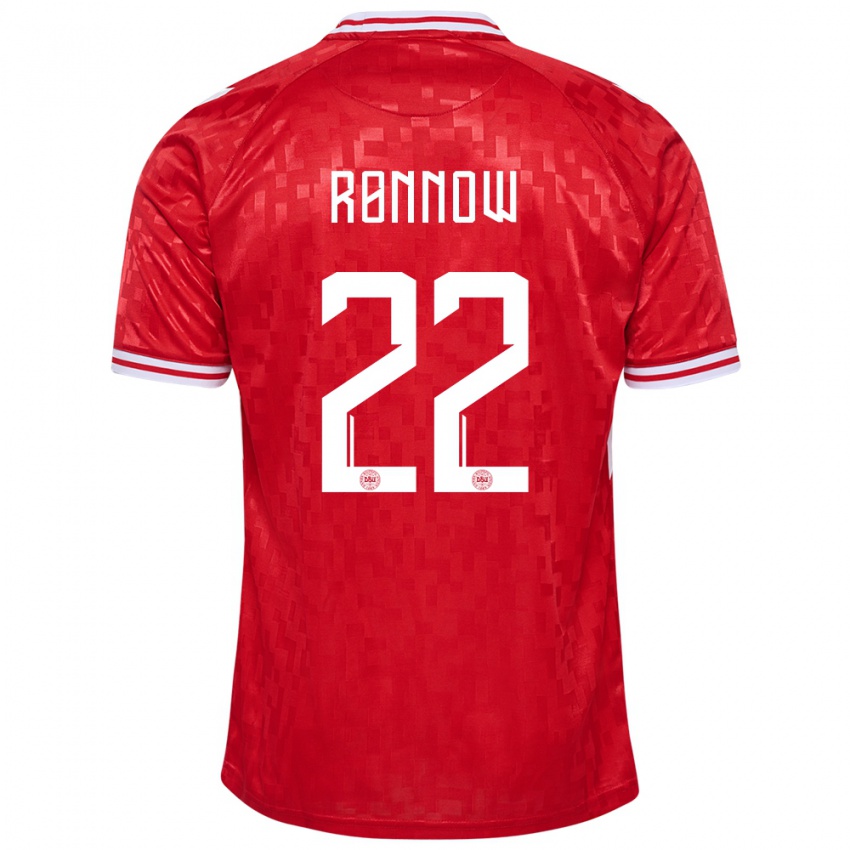 Damen Dänemark Frederik Ronnow #22 Rot Heimtrikot Trikot 24-26 T-Shirt Belgien