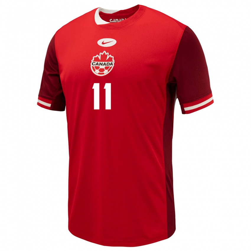 Damen Kanada Latifah Abdu #11 Rot Heimtrikot Trikot 24-26 T-Shirt Belgien