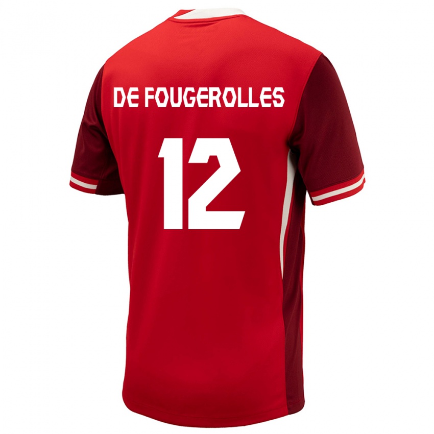 Dames Canada Luc De Fougerolles #12 Rood Thuisshirt Thuistenue 24-26 T-Shirt België