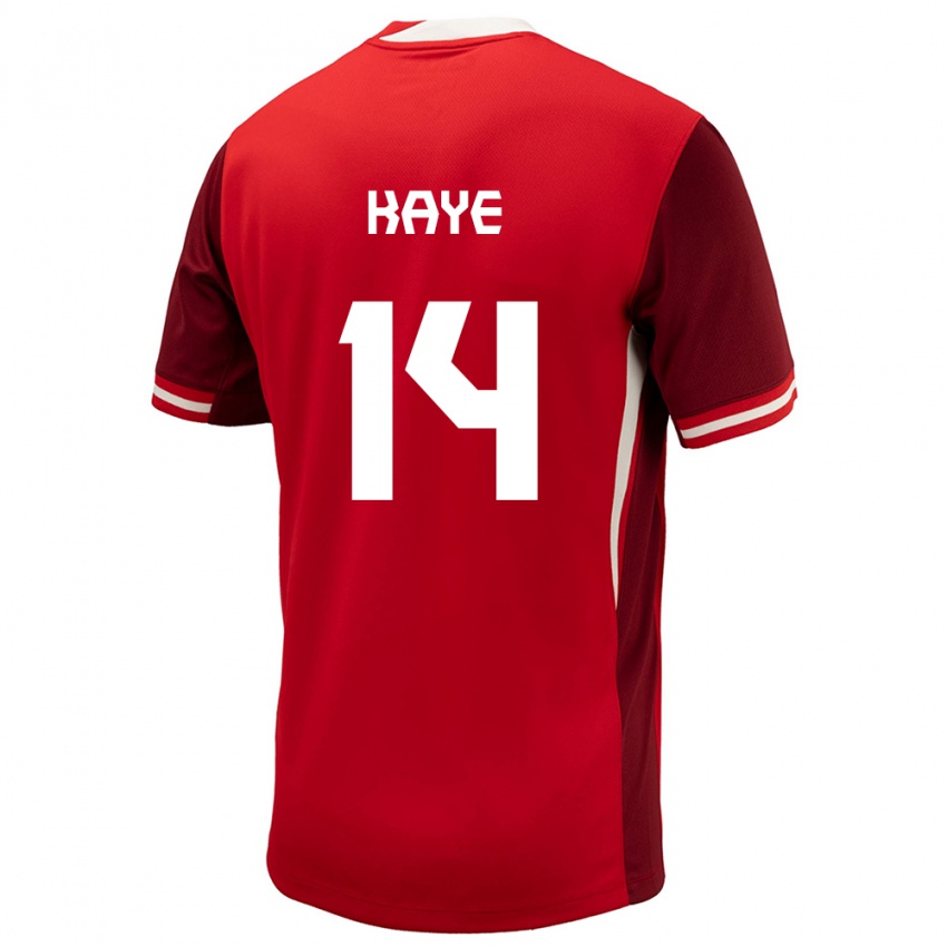 Damen Kanada Mark Anthony Kaye #14 Rot Heimtrikot Trikot 24-26 T-Shirt Belgien
