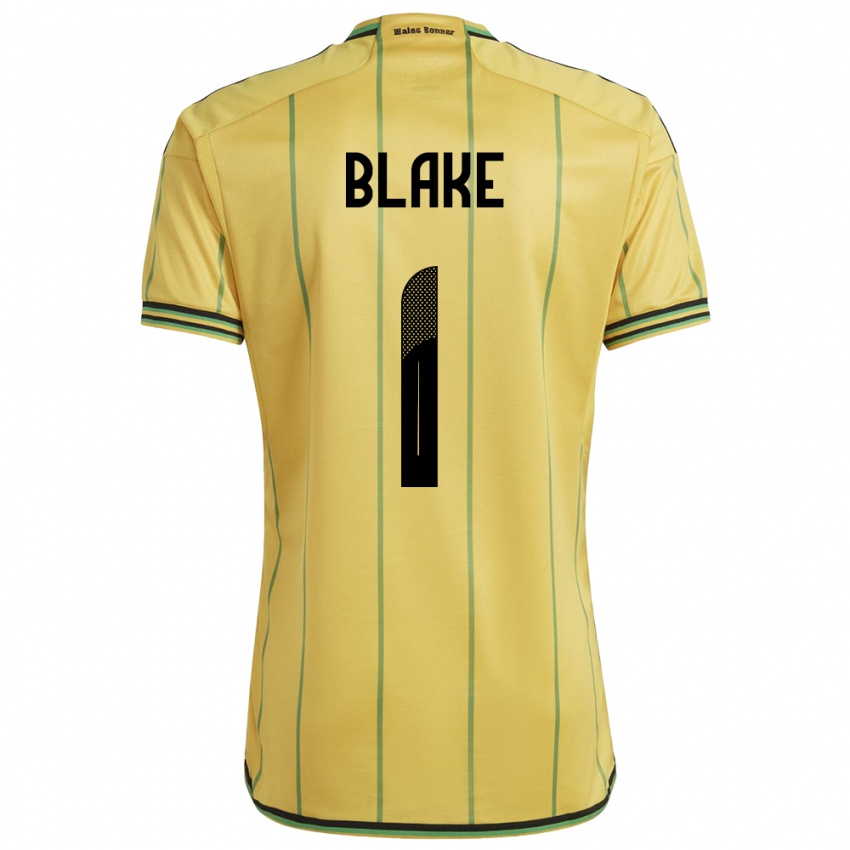 Damen Jamaika Andre Blake #1 Gelb Heimtrikot Trikot 24-26 T-Shirt Belgien