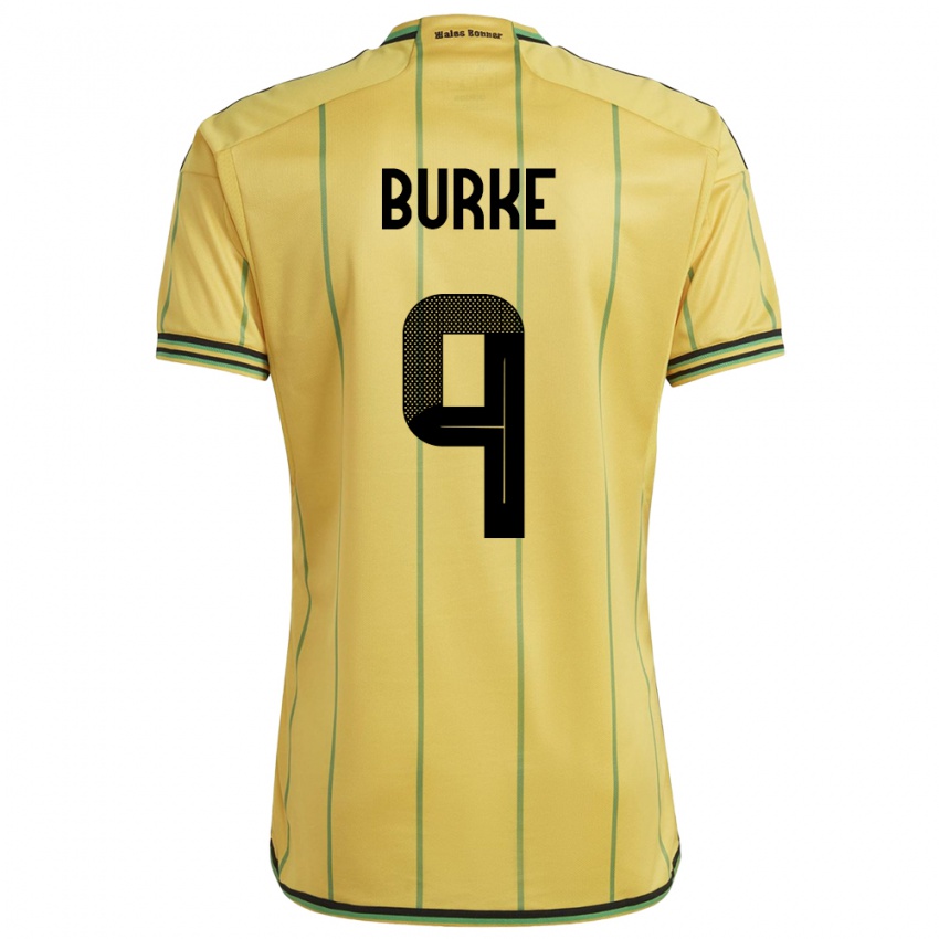 Damen Jamaika Cory Burke #9 Gelb Heimtrikot Trikot 24-26 T-Shirt Belgien
