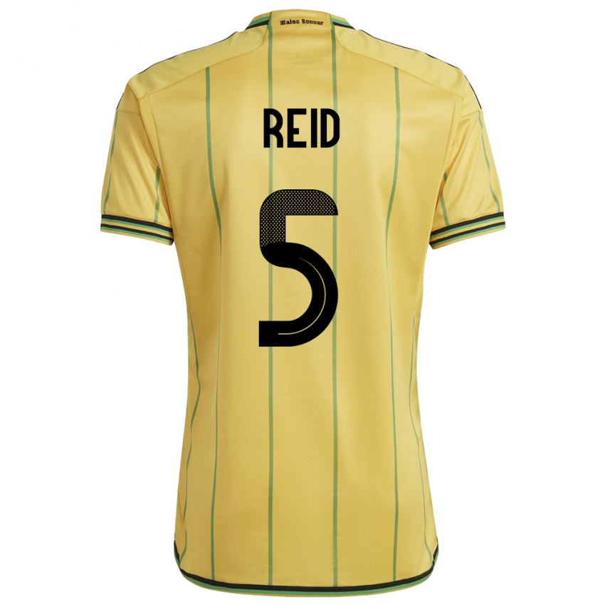 Damen Jamaika Adrian Reid #5 Gelb Heimtrikot Trikot 24-26 T-Shirt Belgien