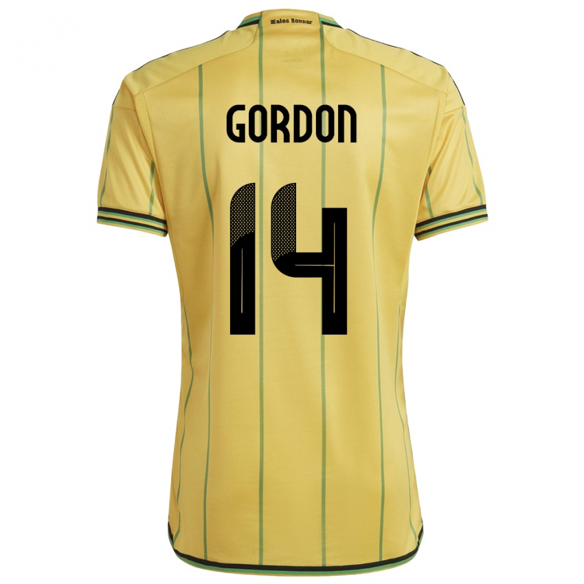Damen Jamaika Ashton Gordon #14 Gelb Heimtrikot Trikot 24-26 T-Shirt Belgien