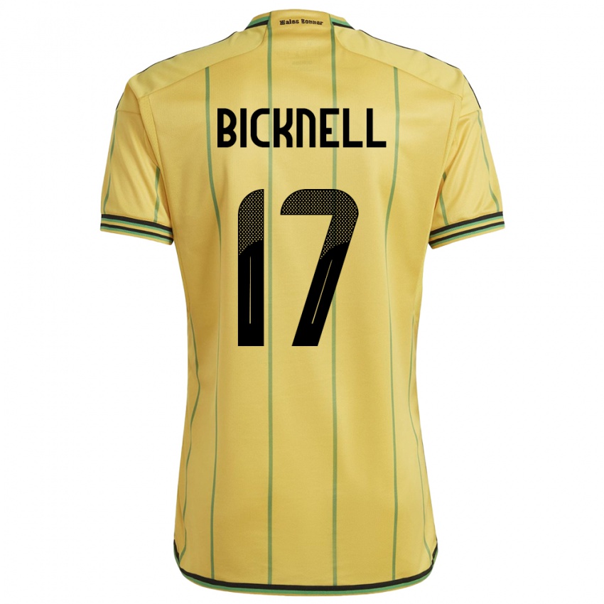 Damen Jamaika Alexander Bicknell #17 Gelb Heimtrikot Trikot 24-26 T-Shirt Belgien