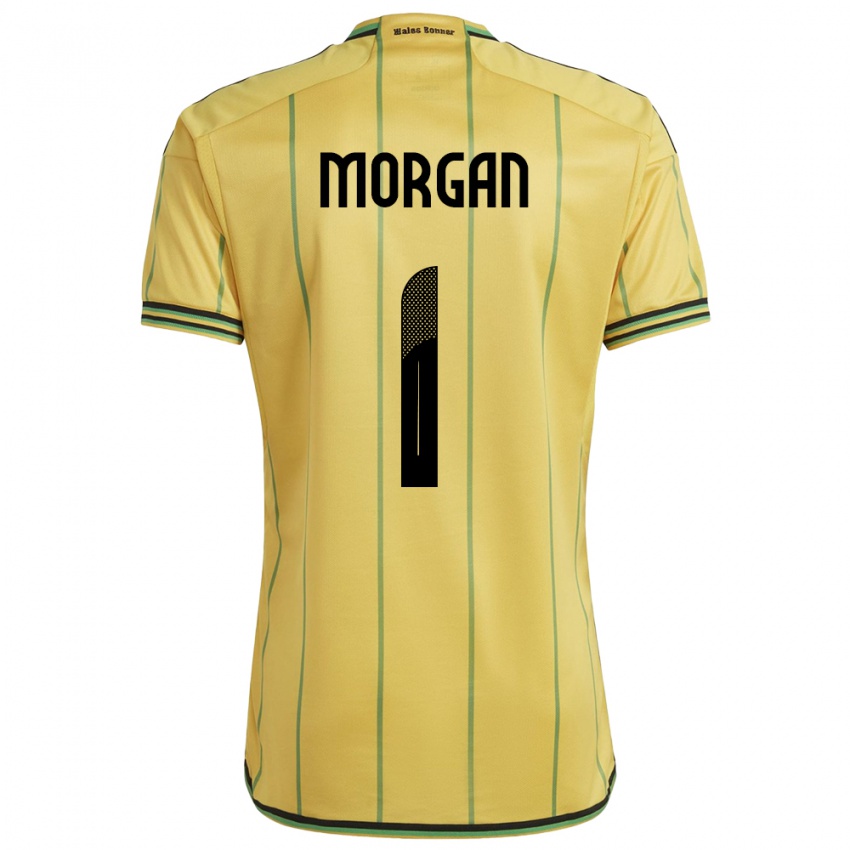 Damen Jamaika Aliyah Morgan #1 Gelb Heimtrikot Trikot 24-26 T-Shirt Belgien
