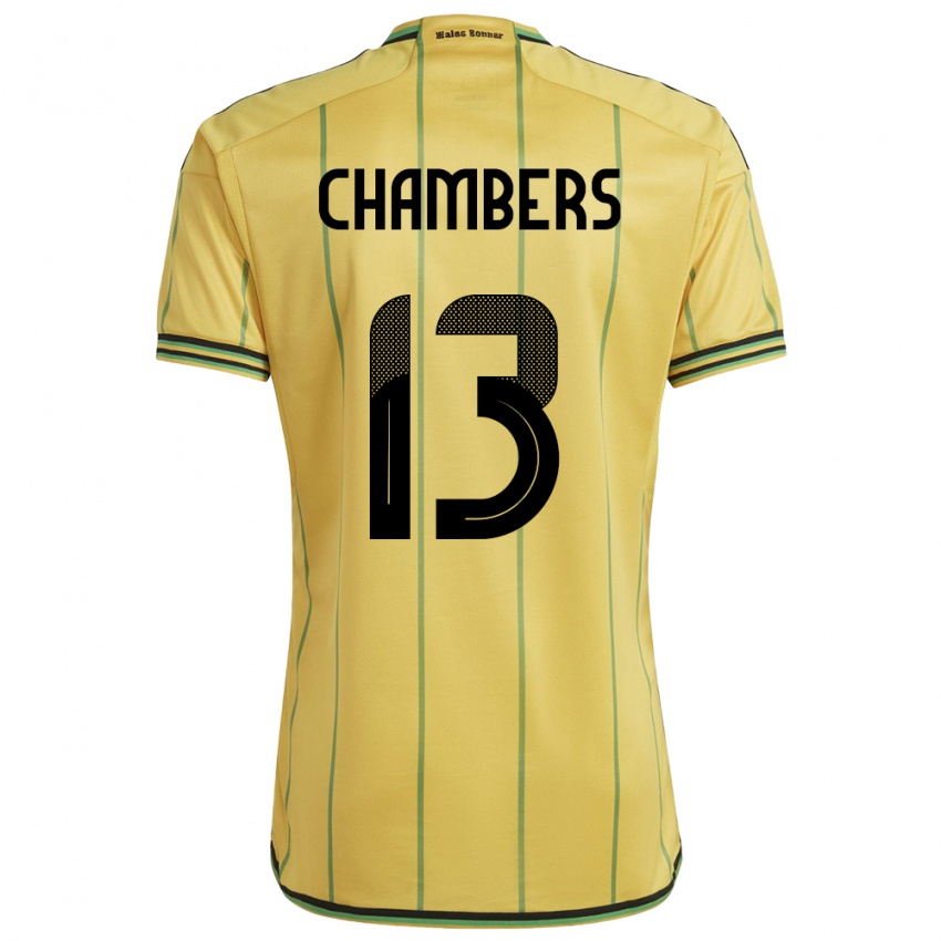 Damen Jamaika Chris-Ann Chambers #13 Gelb Heimtrikot Trikot 24-26 T-Shirt Belgien